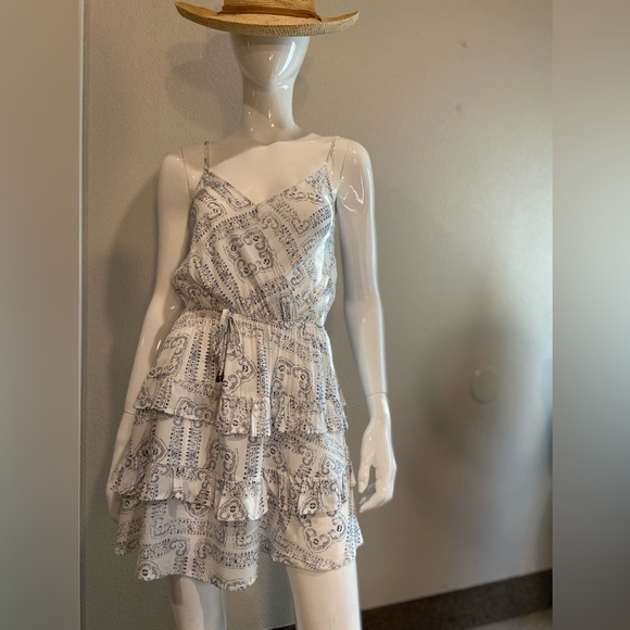Ocean Drive~NWT~Dainty Design~Wrapped Bodice~Mini Dress~Double Ruffle~Size S & M - Picture 1 of 15